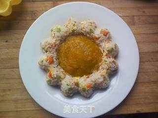 宝宝最爱卡通造型饭之二------花朵蛋炒饭的做法步骤:8