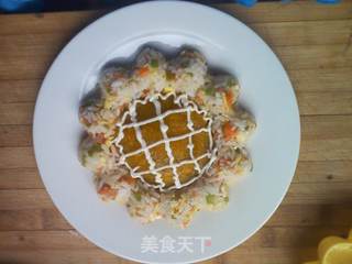 宝宝最爱卡通造型饭之二------花朵蛋炒饭的做法步骤:9