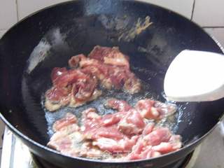 香菇茭白炒肉片的做法步骤:6