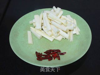 茭白炒肉片的做法步骤：2