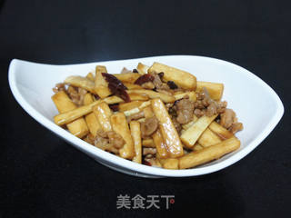 茭白炒肉片的做法步骤:8