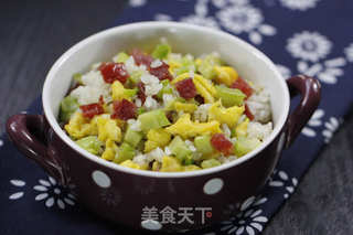 苦瓜香肠炒饭的做法步骤:12
