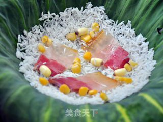 荷叶莲子火腿饭的做法步骤:5