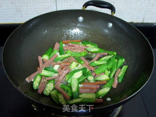 培根炒秋葵的做法步骤:5