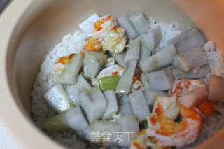 香喷喷的虾仁山药米饭的做法步骤:6