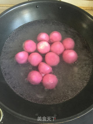火龙果汁香菇汤圆的做法步骤:13