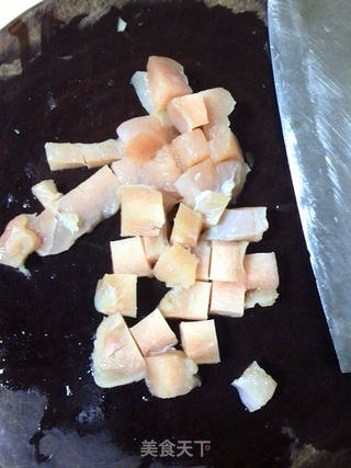莴苣鸡丁的做法步骤:4