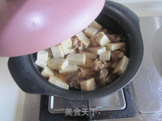 鸡肉口蘑豆腐的做法步骤:6