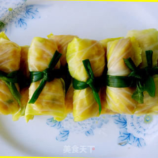 马蹄包菜卷的做法步骤：7