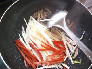 茭白牛肉丝的做法步骤:6