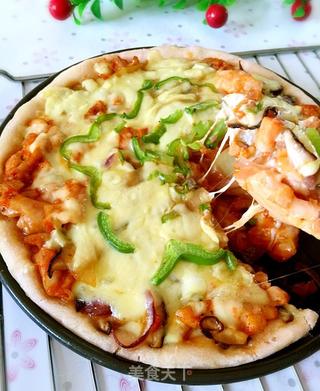 奥尔良烤鸡腿肉披萨的做法步骤:11