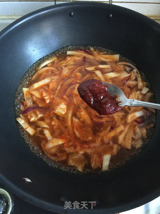 韩式牛肉卷年糕料理的做法步骤:7