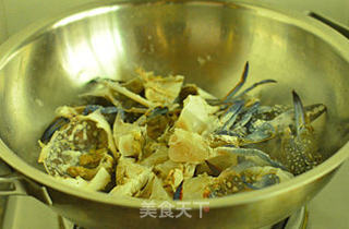葱姜炒花蟹的做法步骤:9