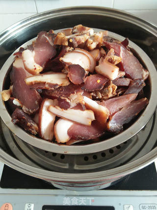 萝卜干蒸酱肉的做法步骤:8