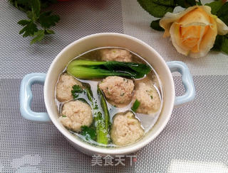青菜氽丸子的做法步骤:12