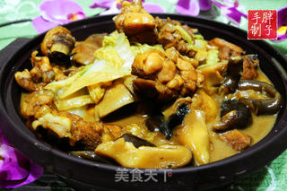 白菜香菇烧鸡块的做法步骤:14