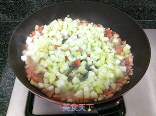 五花肉菜根炒饭的做法步骤:8