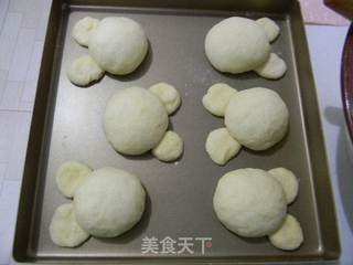 椰蓉奶黄馅花脸熊面包的做法步骤:12