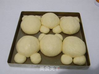 椰蓉奶黄馅花脸熊面包的做法步骤:13