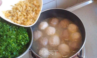碧绿榨菜双丸羹的做法步骤:6