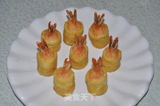 鲜虾黄金盏的做法步骤:10