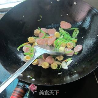 小肠蛋卷炒火腿的做法步骤：8