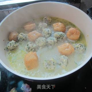 韭菜猪肉丸子油腐汤的做法步骤：8