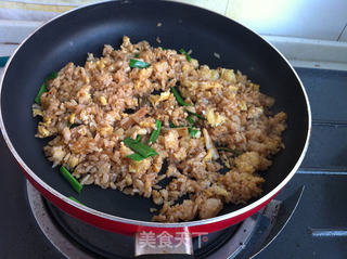 青蒜蛋炒饭的做法步骤:9