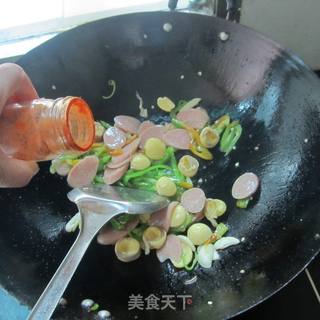 小肠蛋卷炒火腿的做法步骤：9