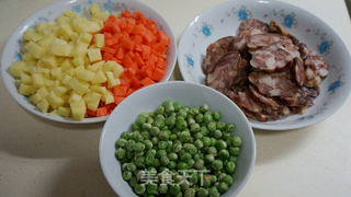 腊肠什锦焖饭的做法步骤:3