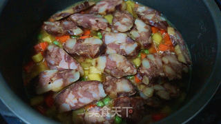腊肠什锦焖饭的做法步骤:10