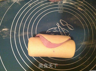 紫甘蓝双色土司的做法步骤：6