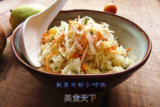 鱿鱼丝虾仁炒饭的做法步骤:8