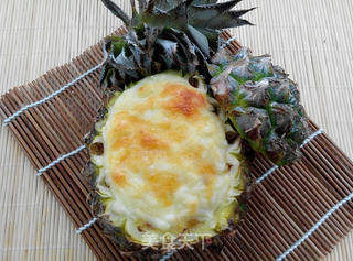 菠萝海鲜焗饭的做法步骤:9