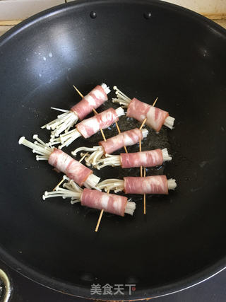 培根金针菇卷的做法步骤:5