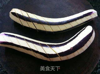 蓑衣炸酿茄子的做法步骤:4