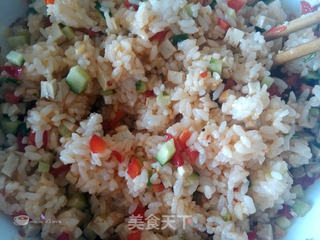 剩米饭的华丽转身--香煎米饭饼的做法步骤:5