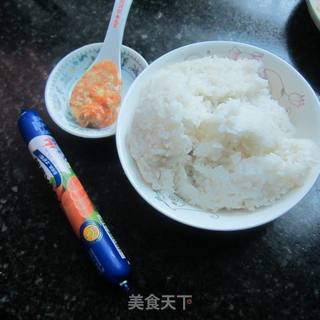 腐乳火腿炒饭的做法步骤：1