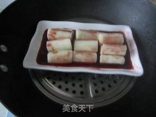 杨梅汁蒸铁棍山药的做法步骤:7