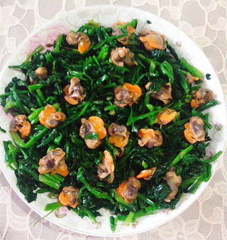 菠菜拌毛蚬子的做法步骤:9