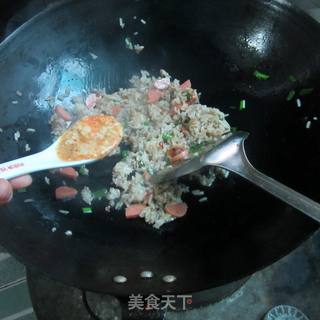 腐乳火腿炒饭的做法步骤：9