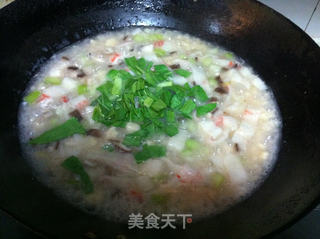 香菇海鲜疙瘩汤的做法步骤:10