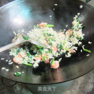 火腿菠菜炒饭的做法步骤：9