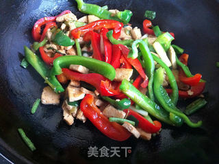 彩椒炒豆腐的做法步骤：8