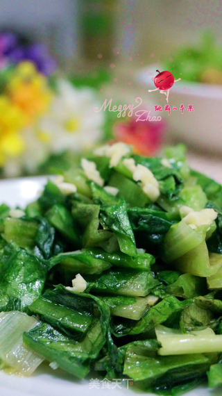 蒜茸油麦菜的做法步骤：8