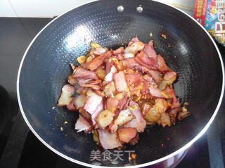 平菇炒腊肉的做法步骤:11