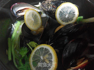 白酒煮青口的做法步骤:8