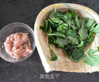 枸杞叶瘦肉粥的做法步骤:2