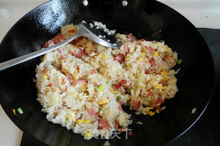 培根蛋炒饭的做法步骤:9