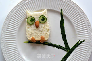 生动的动物造型早餐,夜晚的猫头鹰的做法步骤:4